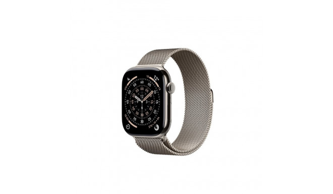 Apple Watch Series 11 GPS + Cellular 42mm Natural Titanium Case with Natural Milanese Loop