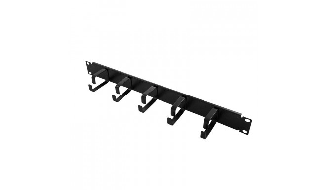 Cable organizer 19', 1U, 5 handles, black