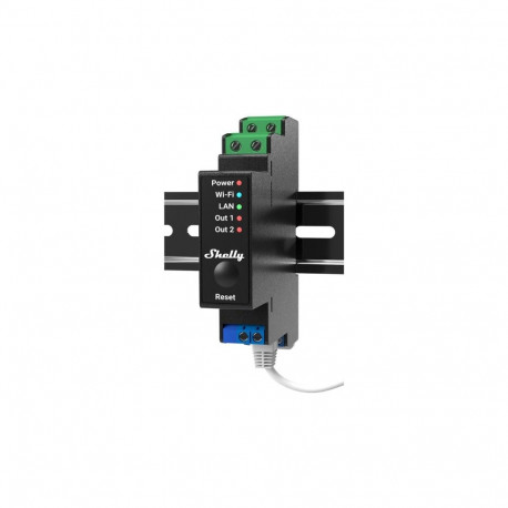 Shelly relay "Pro 2PM" WLAN LAN Max. 25A 2 channels 1 phase BT measuring function DIN-Rail