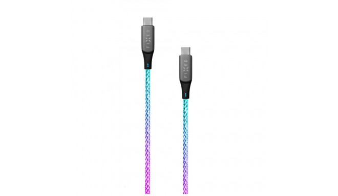 Fixed USB-C/USB-C and PD support, 1.2 m, 60 W, Rainbow