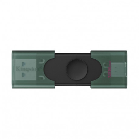 Kingston mälupulk DataTraveler Duo 128GB USB Type-C/Type-A, must/roheline