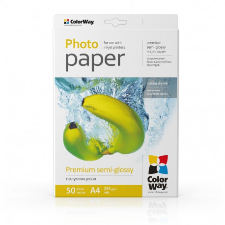 ColorWay Photo Paper, 50 sheets | 255 g/m² | A4 | Premium Semi-Glossy