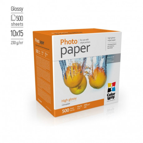 ColorWay Photo Paper, 500 sheets | High Glossy | 230 g/m² | 10x15