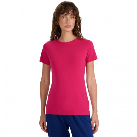 Koszulka damska 4F F2439 ciemny róż 4FWAW25TTSHF2439 53S S