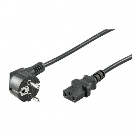 220V Toitekaabel 2.0m, must, CEE 7/7 pistik nurgaga - C13