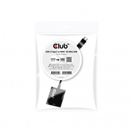 CLUB 3D USB 3.1 Type C HDMI 2.0 aktiivne adapter