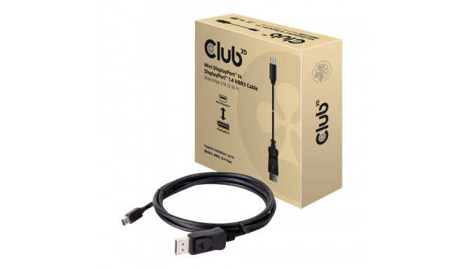 CLUB 3D MINI-DP 1.4 to DP 1.4 M/M 2M 8K60Hz kahepoolne