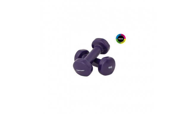 Tunturi Vinyl Dumbbells 1.0kg, Purple, 2pcs