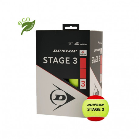 Tennis balls DUNLOP STAGE 3 RED 12-polybag ITF
