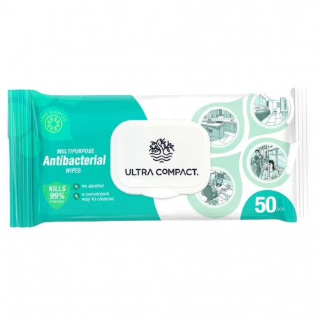 Antibakteriaalsed niisked salvrätikud 50tk/pk, Ultra Compact