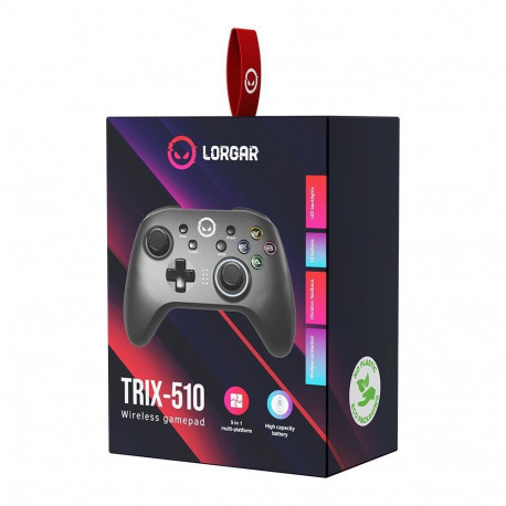 LORGAR LORGAR TRIX-510, Gaming controller, Black, BT5.0 Controller with built-in 600mah battery, 1M