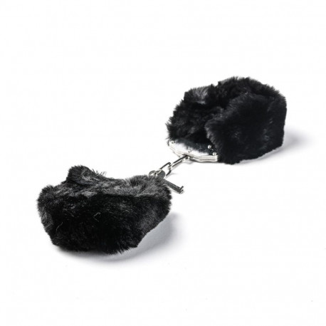 Kajdanki Erotyczne Metalowe Z Futerkiem Czarne