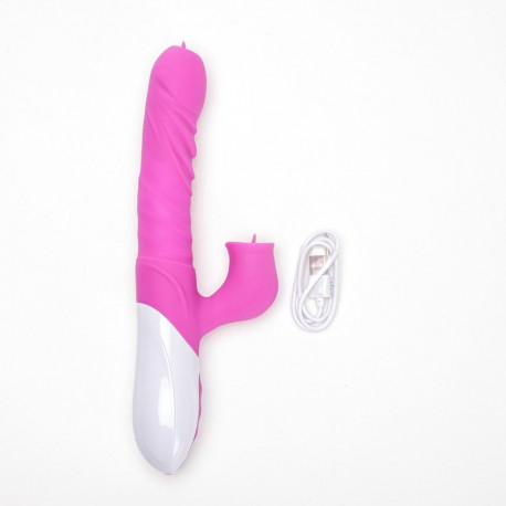 Vibraator rabbit-tüüpi silikoonist USB-laetav, lilla