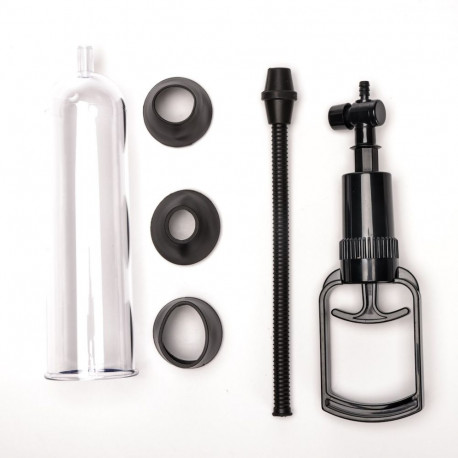 Pompka Próżniowa Do Powiększania Penisa Z Tłokiem Klasyczna Trzy Uszczelki Przezroczysta