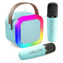 ZS55B ZESTAW KARAOKE BLUETOOTH GŁOŚNIK    + 2x MIKROFON NIEBIESKI
