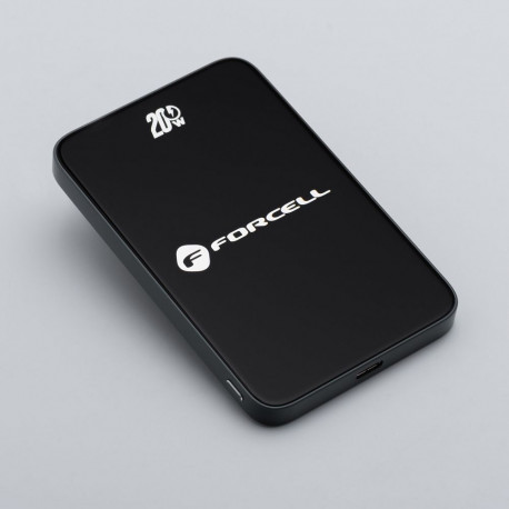 Powerbank compatible with MagSafe Forcell F-Energy SuperSlim F5K8 QC4.0 PD3.0 15W 5000 mAh black