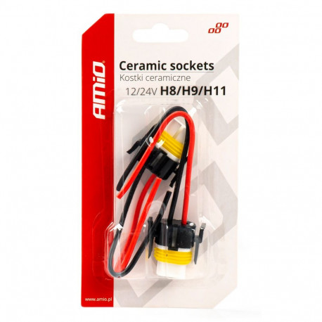 Pirnipesa 2tk, 12/24V, sokkel H8, H9, H11, juhe 15cm