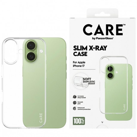 CARE by PanzerGlass Fashionable X-Ray Soft Basic Case for iPhone 17 - Transparent
