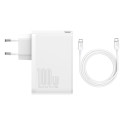Baseus GaN2 Pro fast charger 100W USB / USB Type C Quick Charge 4+ Power Delivery white (CCGAN2P-L02 Baseus GaN2 Pro fast charger 100W USB / USB Type C Quick Charge 4+ Power Delivery white (CCGAN2P-L02