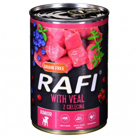 Dolina Noteci Rafi Junior with veal, cranberry, and blueberry - Wet dog food 400 g