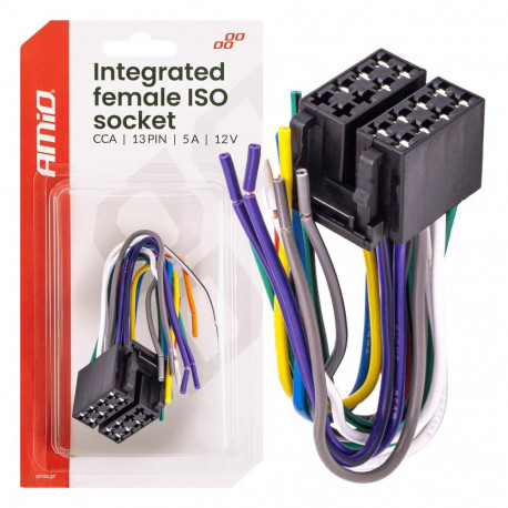 Zintegrowane złącze żeńskie iso cca 13pin 5a 12v amio-04441