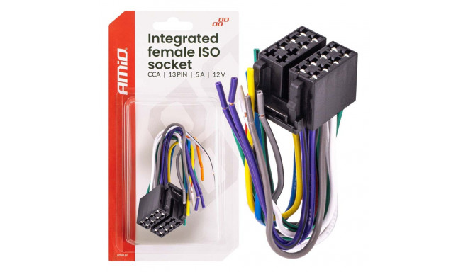 Zintegrowane złącze żeńskie iso cca 13pin 5a 12v amio-04441