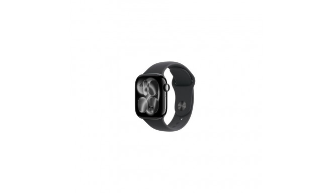 Apple Watch Series 11 GPS + Cellular 42mm Jet Black Aluminium Case with Black Sport Band - S/M