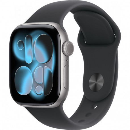 "Apple Watch S11 Aluminium 42mm Space Grau (Sportarmband schwarz) S/M"