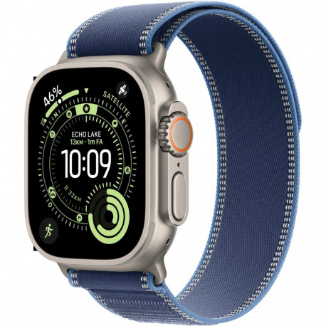 "Apple Watch Ultra 3 Titanium Cellular 49mm Natur (Trail Loop blau/hellblau) S/M"