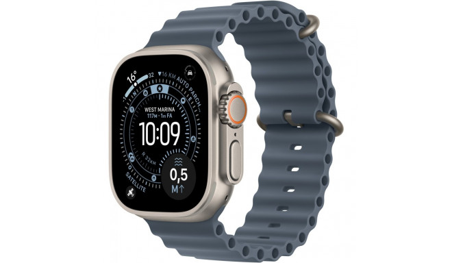 "Apple Watch Ultra 3 Titanium Cellular 49mm Natur (Ocean Armband maritimblau)"