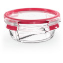 "Emsa N10402 Clip & Close Glas Frischhaltedose rund Transparent/Rot"