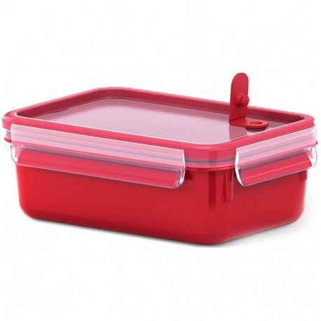 "Emsa Mikrowellendose. Lunchbox. 1.0 Liter. Rot/Transparent. Clip & Micro. 517773"