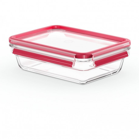 "Emsa N10409 Clip & Close Glas Frischhaltedose 1.1 L Transparent/Rot"