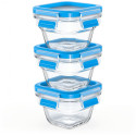 "Emsa N10507 Clip & Close Glas Frischhaltedosen-Set 3-teilig Transparent/Blau" "Emsa N10507 Clip & Close Glas Frischhaltedosen-Set 3-teilig Transparent/Blau"
