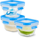 "Emsa N10507 Clip & Close Glas Frischhaltedosen-Set 3-teilig Transparent/Blau" "Emsa N10507 Clip & Close Glas Frischhaltedosen-Set 3-teilig Transparent/Blau"