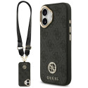 Guess 4G Strass logo ja suur rihm metallnupud MagSafe ümbris iPhone 17 must