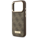 Guess 4G Logo Plate MagSafe Case for iPhone 17 Pro Brown