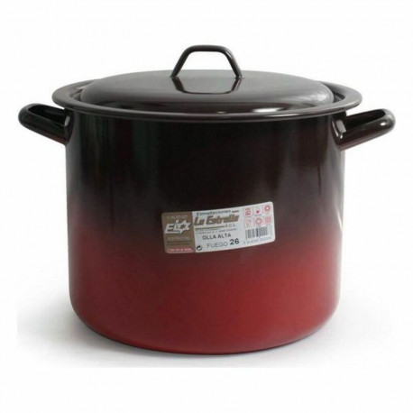 Casserole with lid La Estrella Glazed enamelled steel