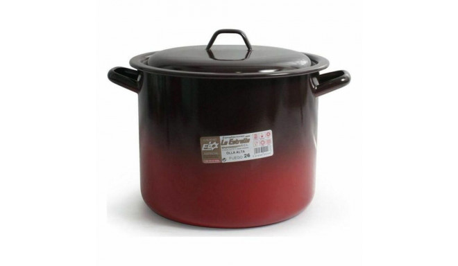 Kastrul kaanega La Estrella Glasuuriga kaetud emaileeritud teras