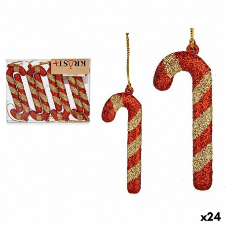 Christmas Decorations Set Krist+ 00543-2 00543-2 Red Golden Plastic Stick 6,5 x 1 cm 9 x 1 x 11 cm 8