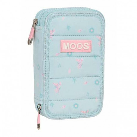 Double Pencil Case Moos Garden Turquoise 12,5 x 19,5 x 4 cm