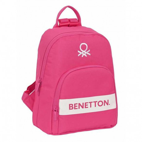 Casual Backpack Benetton Raspberry Fuchsia 25 x 30 x 13 cm