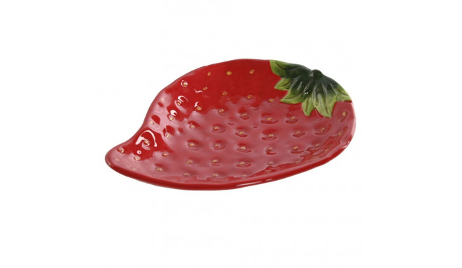 Plate Home ESPRIT Red Stoneware 23,5 x 18 x 4,5 cm