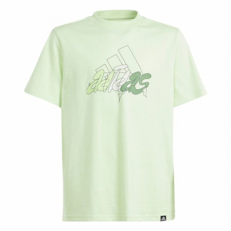 Short Sleeve T-Shirt Adidas Table Illustrated Light Green - 15-16 Years