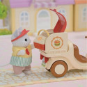 Dolls House Accessories Sylvanian Families Puesto de hamburguesas - Papa Latte Cat y Scooter 30 Piec