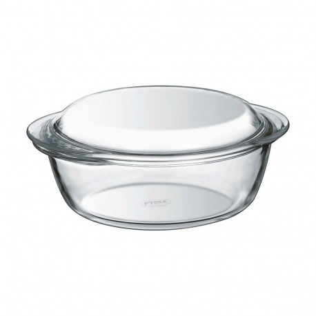 Casserole with lid Pyrex 1,4 L 18 x 9 x 21 cm White Transparent Glass