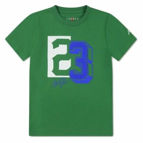 Child's Short Sleeve T-Shirt Jordan Jdb Jm 23 Mesh Ss Green - 13-15 Years