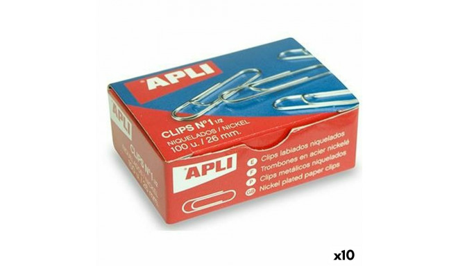 Clips Apli Nº 1½ Silver Metal nickel 26 mm (10 Units)