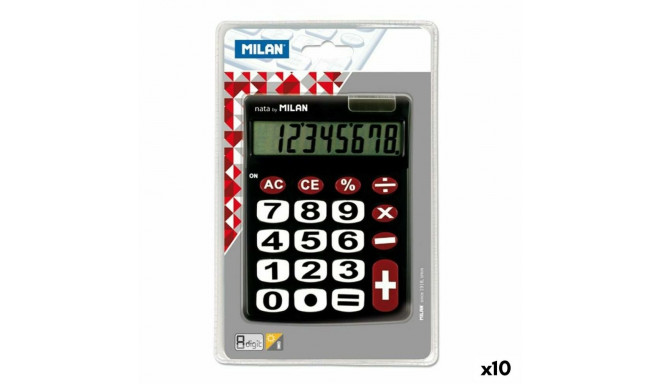 Calculator Milan Dual Black 14,5 x 10,6 x 2,1 cm (10 Units)