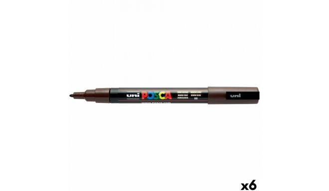 Marker POSCA PC-3M Tumepruun (6 Ühikut)